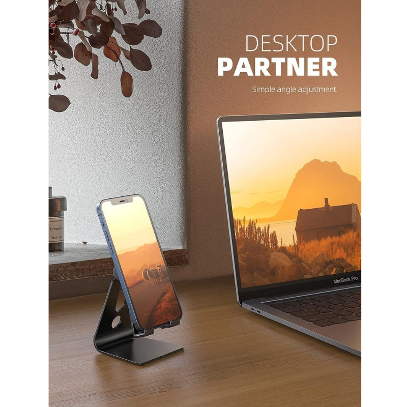 Cargue la imagen en el visor de la galería, Adjustable Cell Phone Stand, Lamicall Phone Stand Cradle, Dock, Holder Compatible with iPhone Samsung Accessories Desk, Android Smartphone
