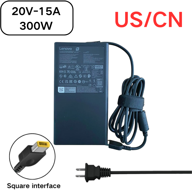 Chargez l&#39;image dans la visionneuse de la galerie, [20V-15A/300W][Yellow Square Slim Tip][Slim GaN] Lenovo Legion R9000P Y9000 Y7000P Y9000K R9000K Y9000P Y7000P Y9000P 2025 Gaming Series - Laptop AC Power Supply Adapter Charger - Polar Tech Australia

