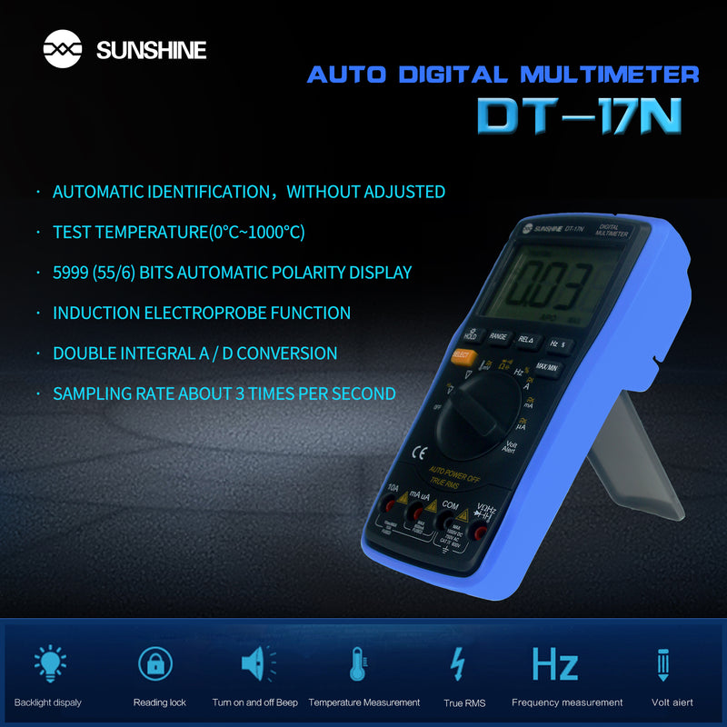 Chargez l&#39;image dans la visionneuse de la galerie, [DT-17N] SUNSHINE Fully Automatic Digital Multimeter - Polar Tech Australia
