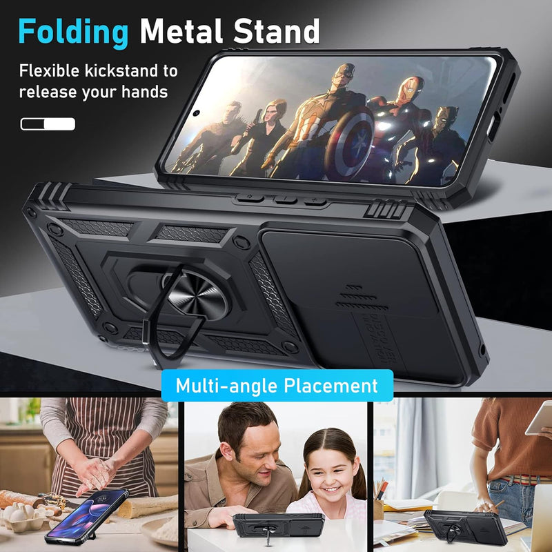 Chargez l&#39;image dans la visionneuse de la galerie, [Magnetic Ring Kickstand][Camera Cover] Motorola Moto Edge 2022 - Shield Shockproof Rugged Heavy Duty Case - Polar Tech Australia
