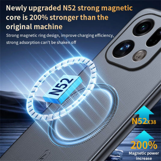 OPPO Find X9 Pro - Leather Magnetic Shockproof Case