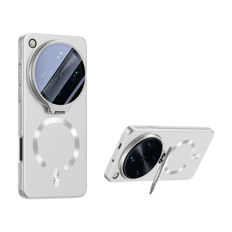 Chargez l'image dans la visionneuse de la galerie, OPPO Find X9 Ultra - Ice Crystal Solid Color U-Shaped Magnetic Invisible Lens Holder Frosted Phone Case - Polar Tech Australia
