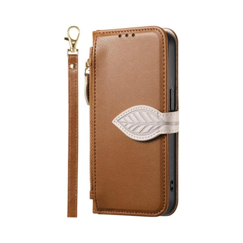 Load image into Gallery viewer, Apple iPhone 16e/17e - Leaf Design Flip Case with Magnetic Closure - Polar Tech Australia
