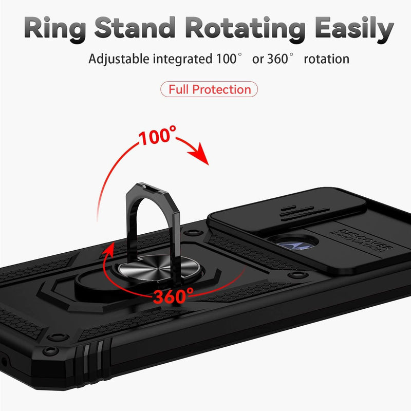 Chargez l&#39;image dans la visionneuse de la galerie, [Magnetic Ring Kickstand][Slide Camera Cover] Motorola Moto G Play 2023/Moto G Pure/Moto G Power 2022 - Shield Shockproof Rugged Heavy Duty Case - Polar Tech Australia
