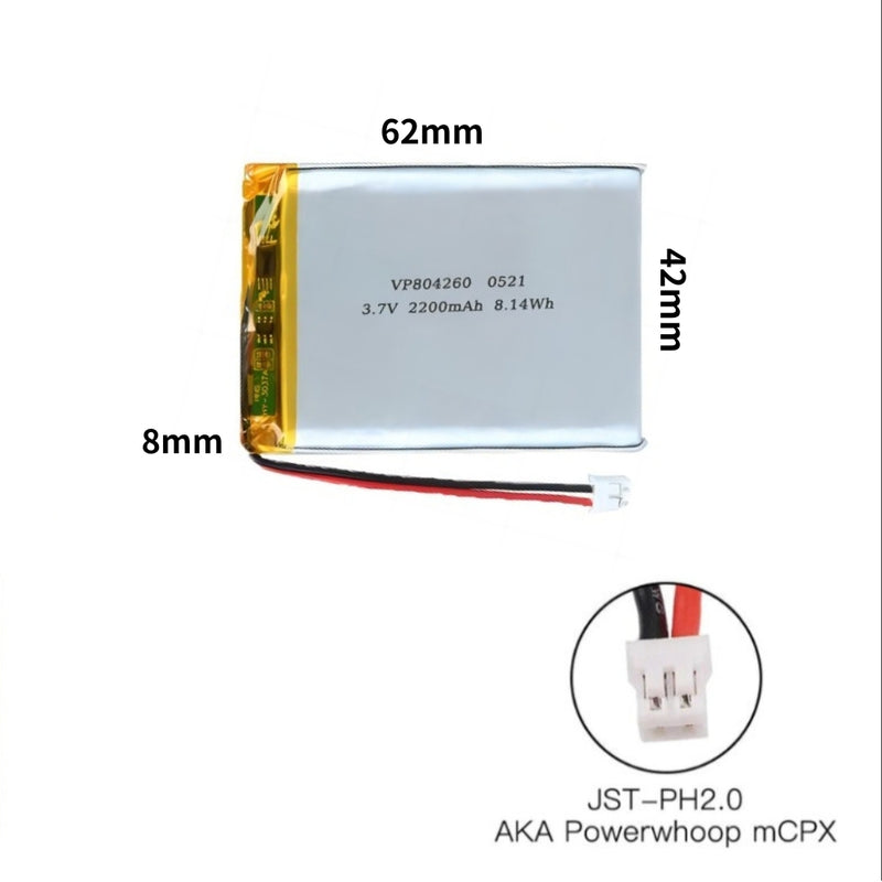 Chargez l&#39;image dans la visionneuse de la galerie, [PH2.0-JST Connector][804260] Universal 4400mAh 3.7V Rechargeable Li-Ion Lithium Polymer Battery - Polar Tech Australia
