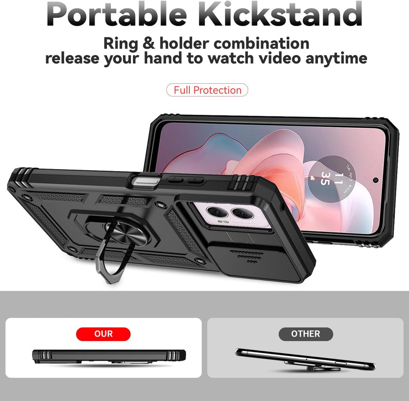 Cargue la imagen en el visor de la galería, [Magnetic Ring Kickstand][Slide Camera Cover] Motorola Moto G Power 2024 - Shield Shockproof Rugged Heavy Duty Case - Polar Tech Australia
