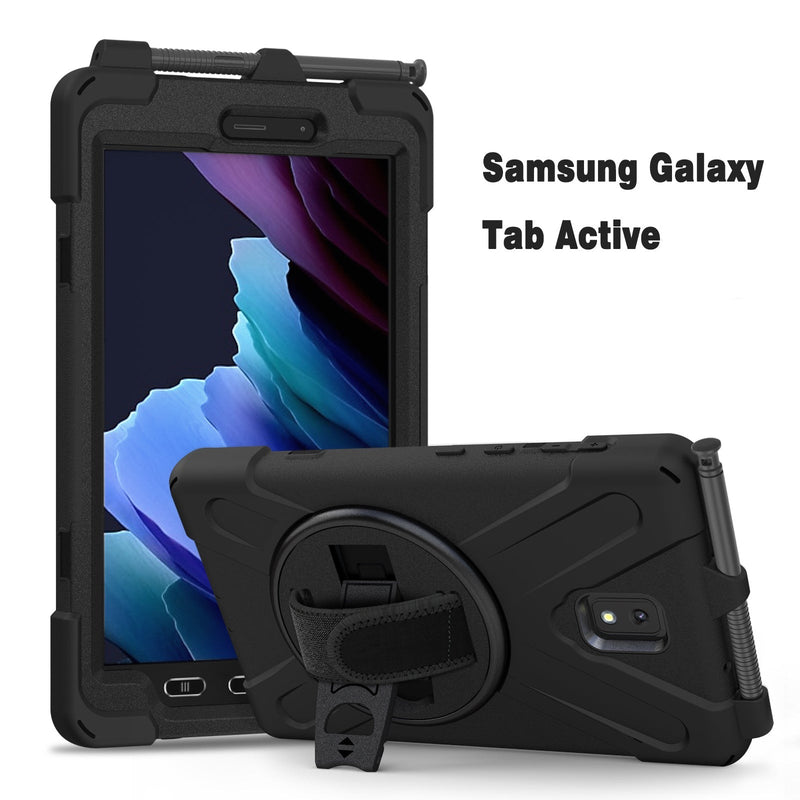 Load image into Gallery viewer, Samsung Galaxy Tab Active 3 8&quot; 2020 (T570/T575) Heavy Duty 360 Degree Rotate Stand Hand Strap Case - Polar Tech Australia
