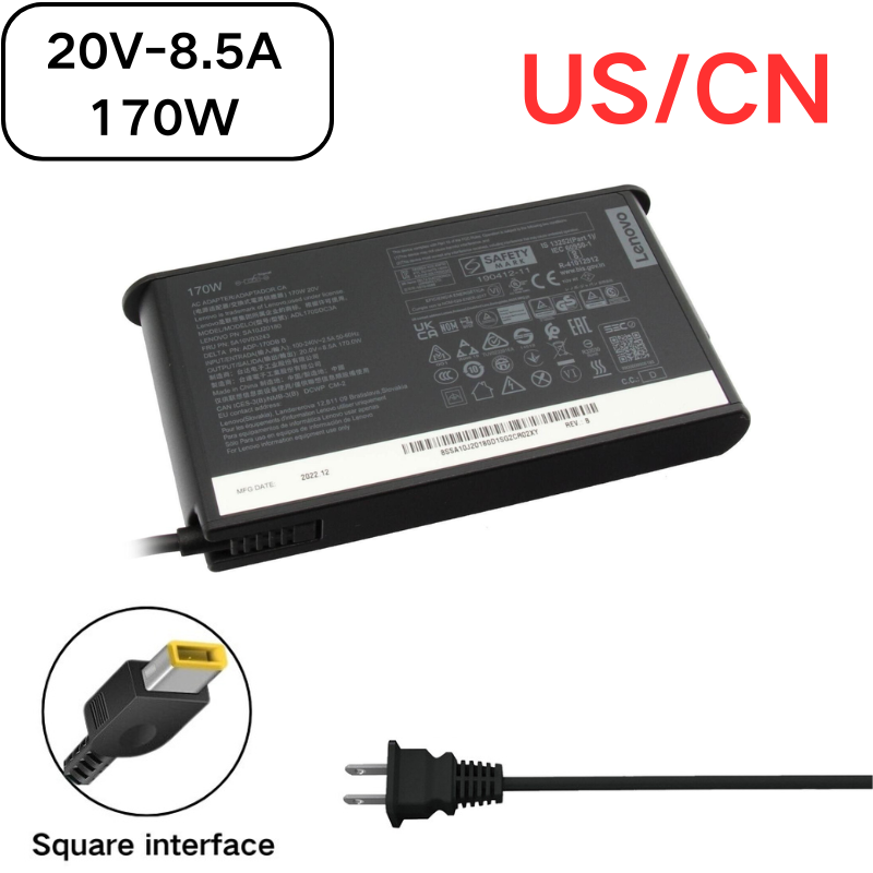 Chargez l&#39;image dans la visionneuse de la galerie, [20V-8.5A/170W][Yellow Square] Lenovo Legion 5 Gaming Laptop AC Power Supply Adapter Charger - Polar Tech Australia
