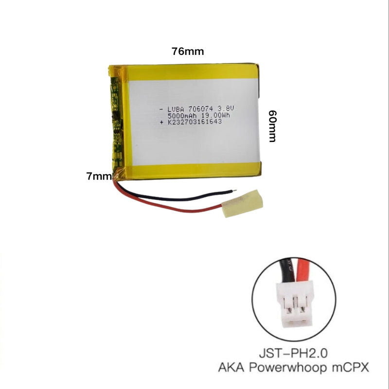 Load image into Gallery viewer, [PH2.0-JST Connector][706074] Universal 5000mAh 3.8V Rechargeable Li-Ion Lithium Polymer Battery - Polar Tech Australia
