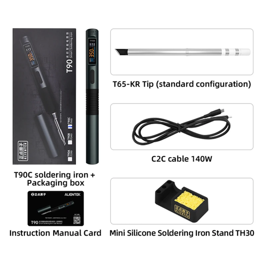 [T90] ALIENTEK T90 Smart Soldering Iron PD 140W Adjustable Temperature DC 28V 80-450℃ Repair Tool