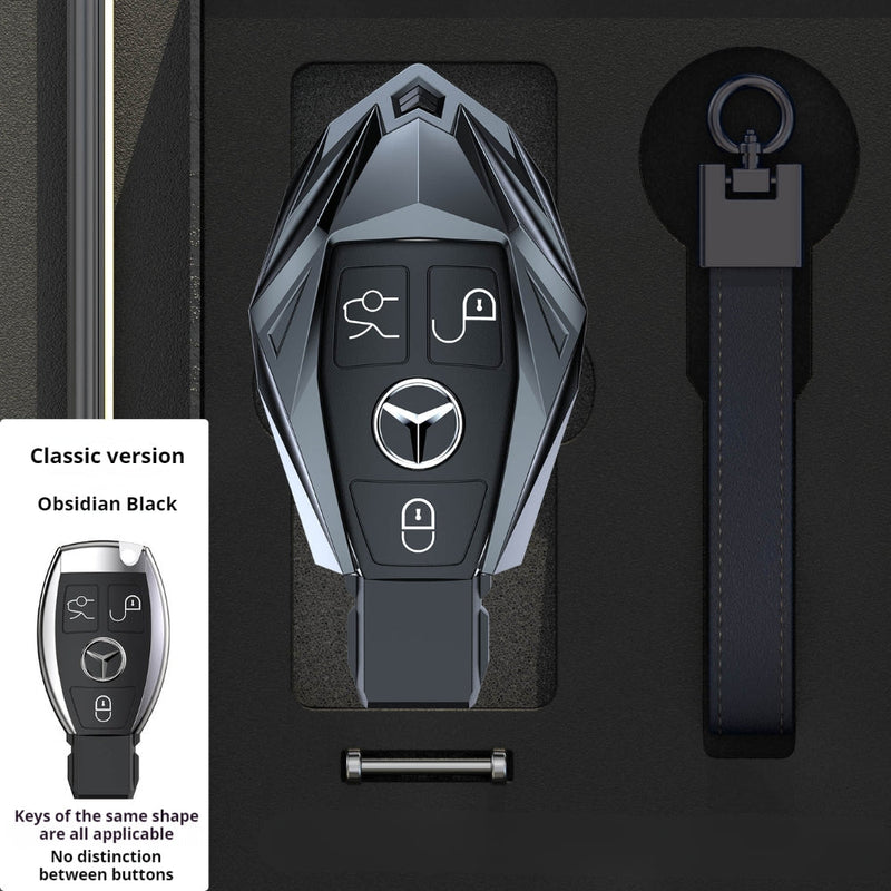 Chargez l&#39;image dans la visionneuse de la galerie, Mercedes Benz Mecha Style Zinc Alloy Car Key Fob Case Cover For Benz A, B, C, E, S, G-Class, GLA, GLB, GLC, GLE, GLS, CLA, CLS, EQC
