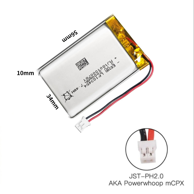 Chargez l&#39;image dans la visionneuse de la galerie, [PH2.0-JST Connector][103454] Universal 2000mAh 3.7V Rechargeable Li-Ion Lithium Polymer Battery - Polar Tech Australia
