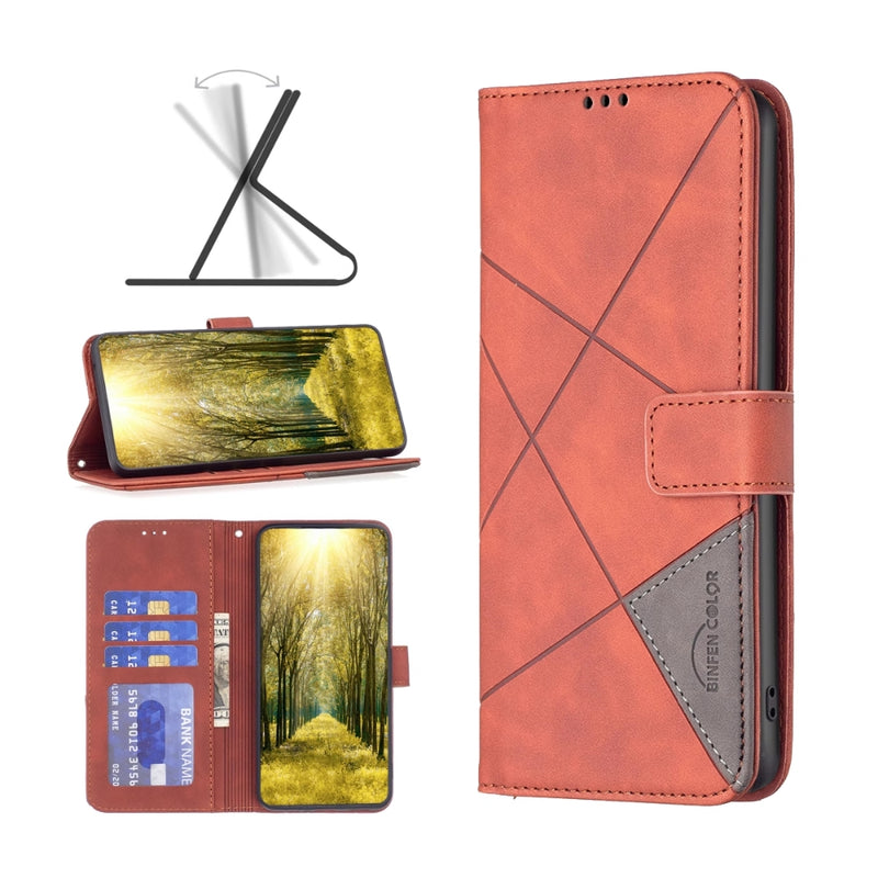 Load image into Gallery viewer, Apple iPhone 17 Air - Rhombus Texture Magnetic Leather Phone Case
