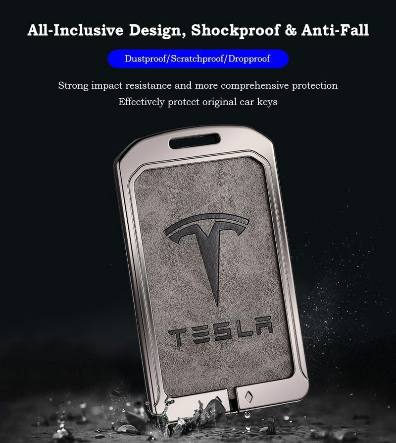 Chargez l&#39;image dans la visionneuse de la galerie, Tesla Metal + PU Leather Smart Key Card Case for Model 3, S, Y, X
