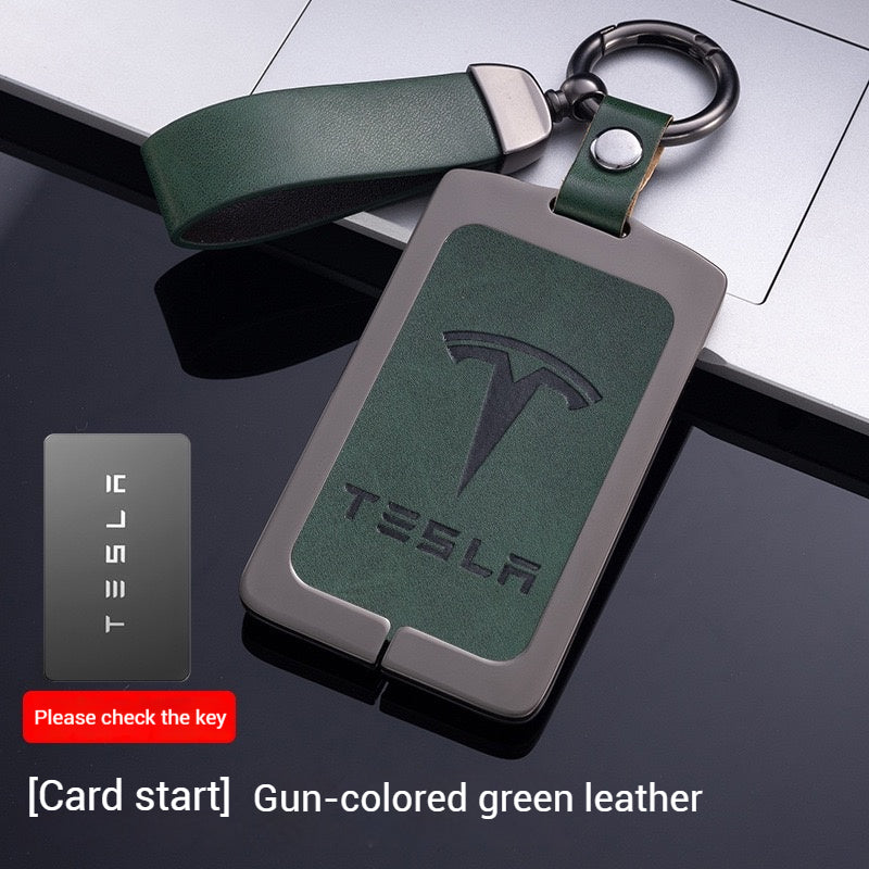 Chargez l&#39;image dans la visionneuse de la galerie, Tesla Metal + PU Leather Smart Key Card Case for Model 3, S, Y, X
