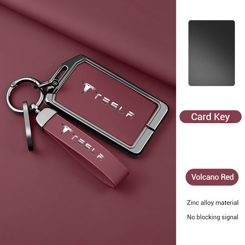 Chargez l&#39;image dans la visionneuse de la galerie, Tesla Zinc Alloy + Leather Card Key Case for Model 3 &amp; Model Y
