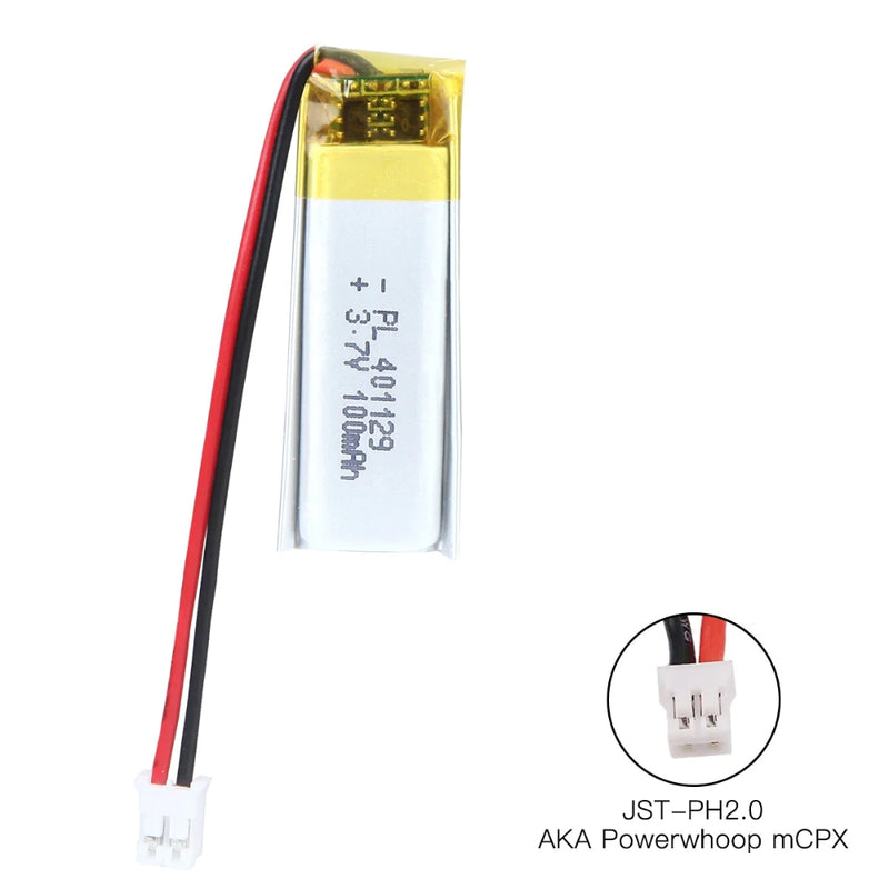 Cargue la imagen en el visor de la galería, [PH2.0-JST Connector][401030] Universal 100mAh 3.7V Rechargeable Li-Ion Lithium Polymer Battery - Polar Tech Australia
