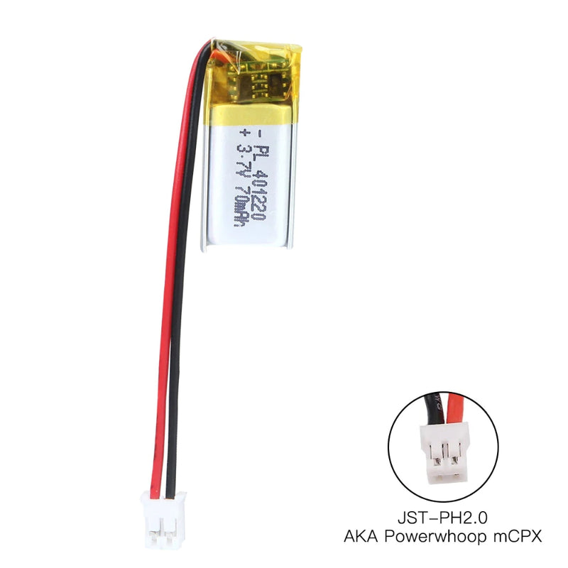Cargue la imagen en el visor de la galería, [PH2.0-JST Connector][401220] Universal 70mAh 3.7V Rechargeable Li-Ion Lithium Polymer Battery - Polar Tech Australia
