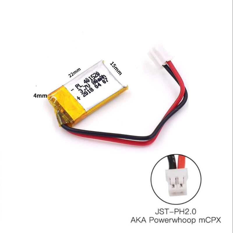 Cargue la imagen en el visor de la galería, [PH2.0-JST Connector][401420] Universal 80mAh 3.7V Rechargeable Li-Ion Lithium Polymer Battery - Polar Tech Australia
