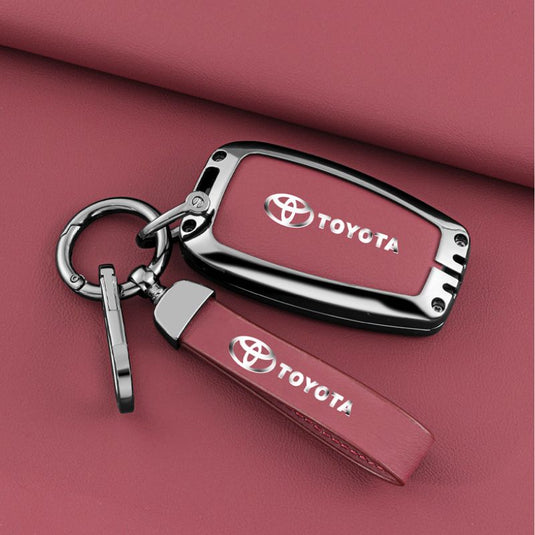 Toyota Full Metal Coverage + PU Leather Car Key Fob Case Cover For Camry, Corolla, RAV4, Highlander, C-HR, Prius, Avalon - Polar Tech Australia