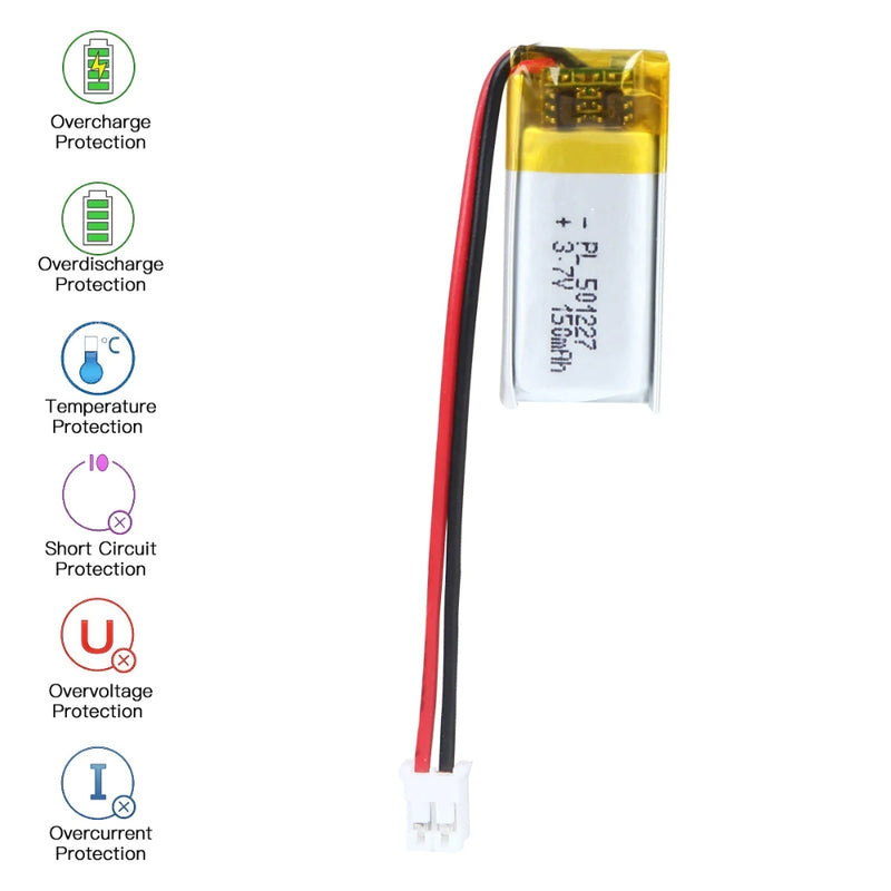 Chargez l&#39;image dans la visionneuse de la galerie, [PH2.0-JST Connector][402025] Universal 150mAh 3.7V Rechargeable Li-Ion Lithium Polymer Battery - Polar Tech Australia
