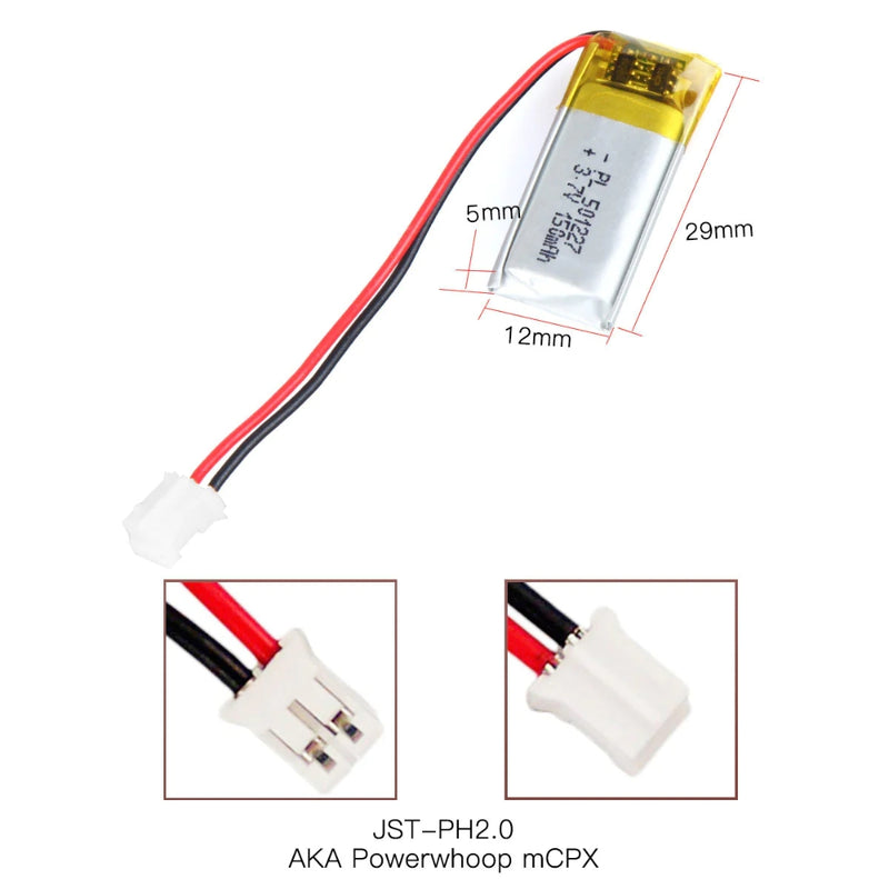 Chargez l&#39;image dans la visionneuse de la galerie, [PH2.0-JST Connector][402025] Universal 150mAh 3.7V Rechargeable Li-Ion Lithium Polymer Battery - Polar Tech Australia
