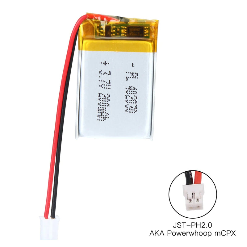 Cargue la imagen en el visor de la galería, [PH2.0-JST Connector][402030] Universal 180mAh 3.7V Rechargeable Li-Ion Lithium Polymer Battery - Polar Tech Australia
