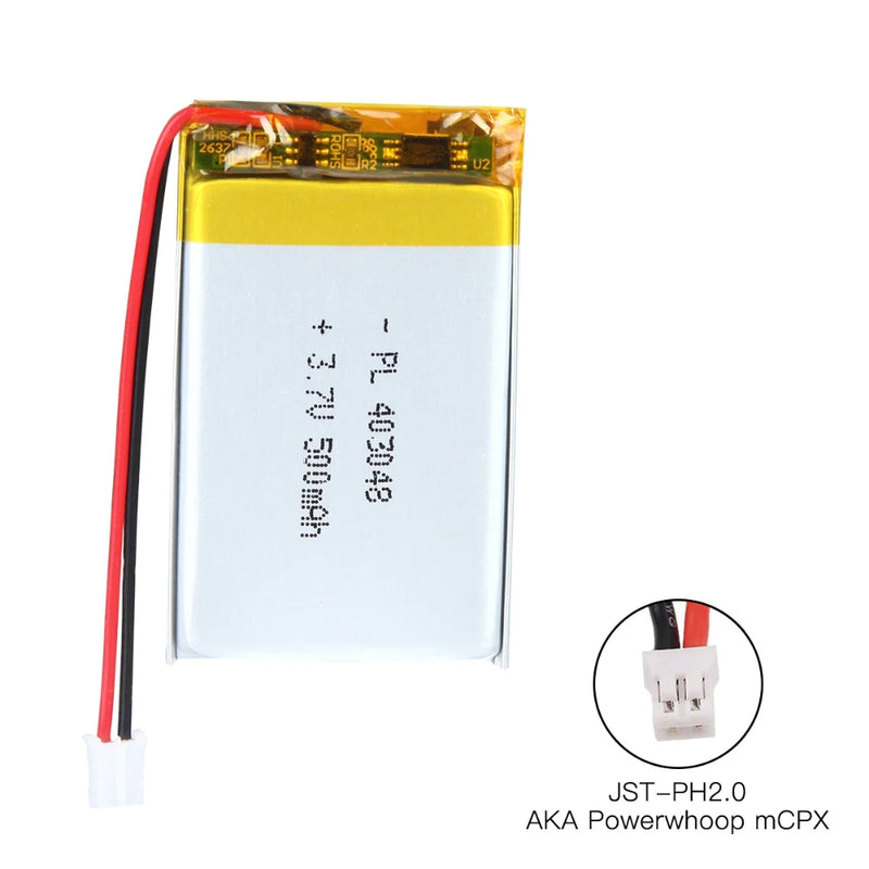Cargue la imagen en el visor de la galería, [PH2.0-JST Connector][403048] Universal 500mAh 3.7V Rechargeable Li-Ion Lithium Polymer Battery - Polar Tech Australia
