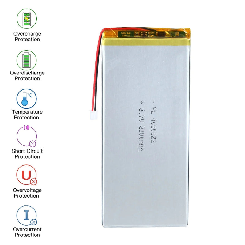 Cargue la imagen en el visor de la galería, [PH2.0-JST Connector][4050122] Universal 3000mAh 3.7V Rechargeable Li-Ion Lithium Polymer Battery - Polar Tech Australia
