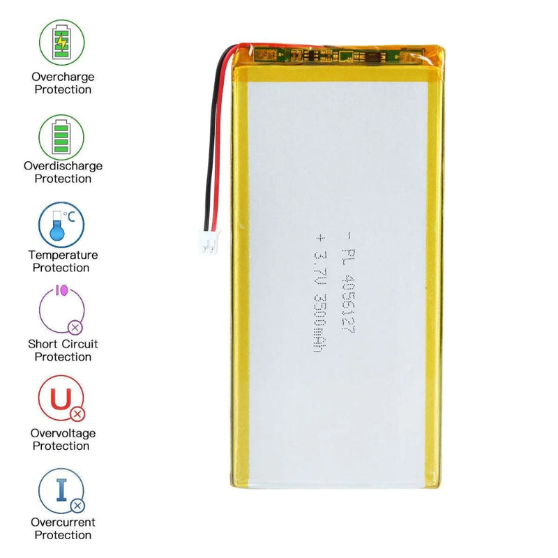 Cargue la imagen en el visor de la galería, [PH2.0-JST Connector][4056127] Universal 3500mAh 3.7V Rechargeable Li-Ion Lithium Polymer Battery - Polar Tech Australia
