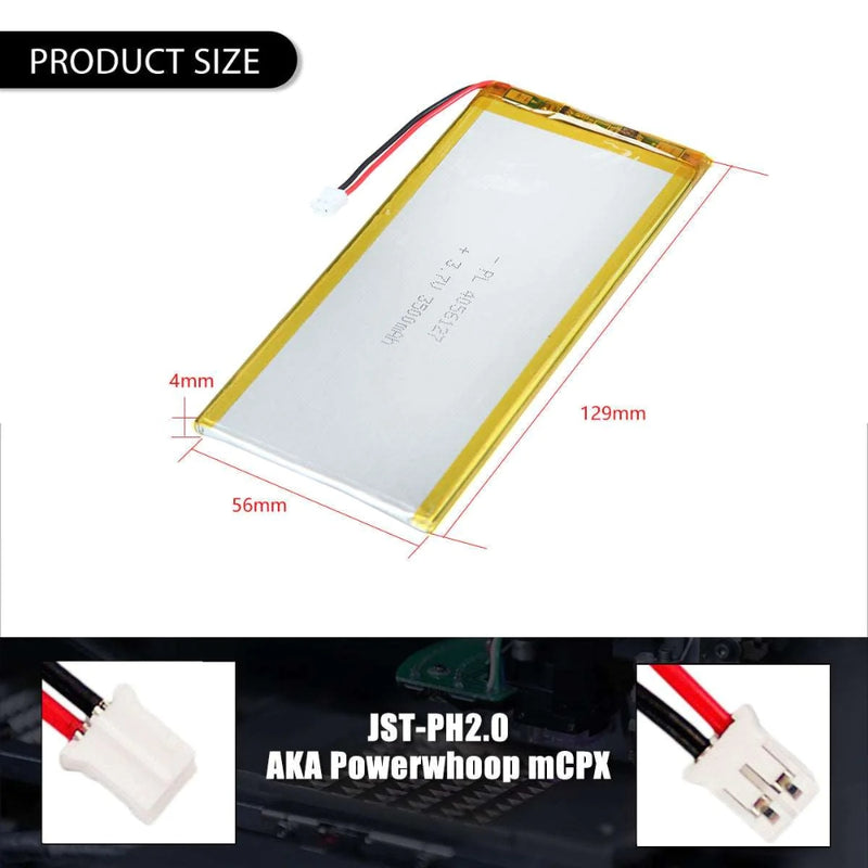 Cargue la imagen en el visor de la galería, [PH2.0-JST Connector][4056127] Universal 3500mAh 3.7V Rechargeable Li-Ion Lithium Polymer Battery - Polar Tech Australia
