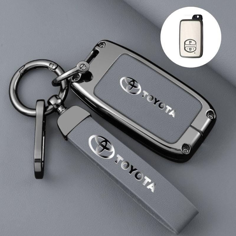 Load image into Gallery viewer, Toyota Full Metal  Coverage + PU Leather Car Key Fob Case Cover For Corolla, Camry, Prado, Avalon - i-Station Mobile Phone &amp; Electronic Device Repair and Accessories
