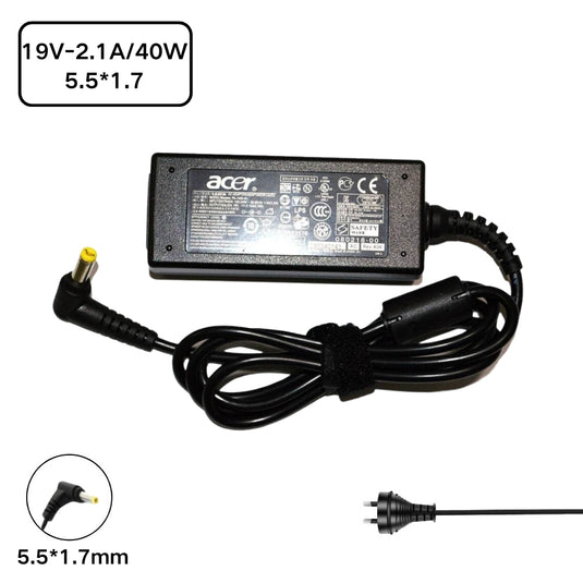 [19V-2.1A /40W][5.5*1.7] Acer E5-571 E5-53 EX2509-P1AT E1-430G E1-430PG E1-432G Laptop AC Power Supply Adapter Charger - Polar Tech Australia