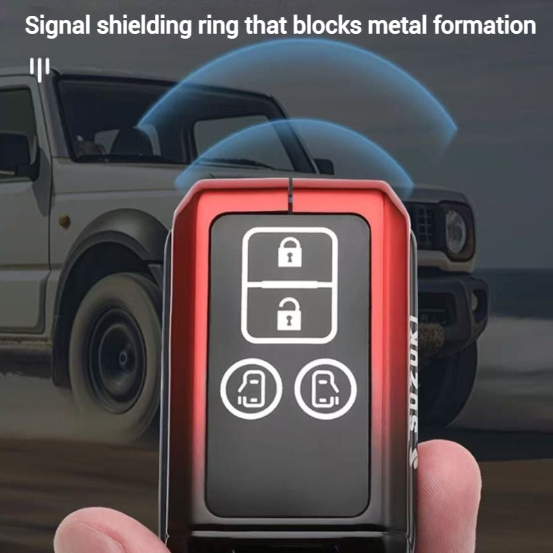 Chargez l&#39;image dans la visionneuse de la galerie, Suzuki Zinc Alloy + Silicone Car Key Fob Case Cover For Dzire, Ertiga, Vitara, Brezza, Baleno, HustlerJimny,
