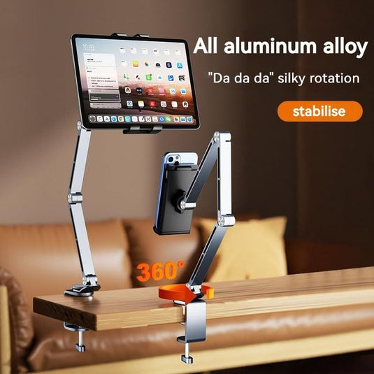 Adjustable Phone & Tablet Stand – Swivel Arm, Fits 4"–13" Devices - Polar Tech Australia