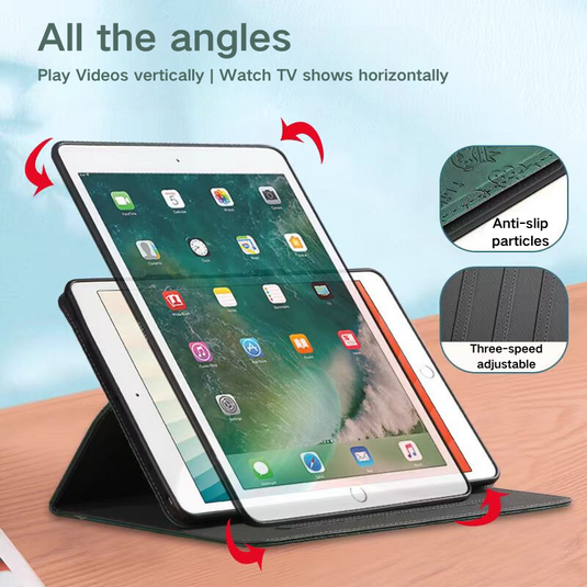 Apple iPad 5/6 9.7'' 5/6th Gen (2017/2018) Smart 360° Degree Rotate Stand Leather Case - Polar Tech Australia