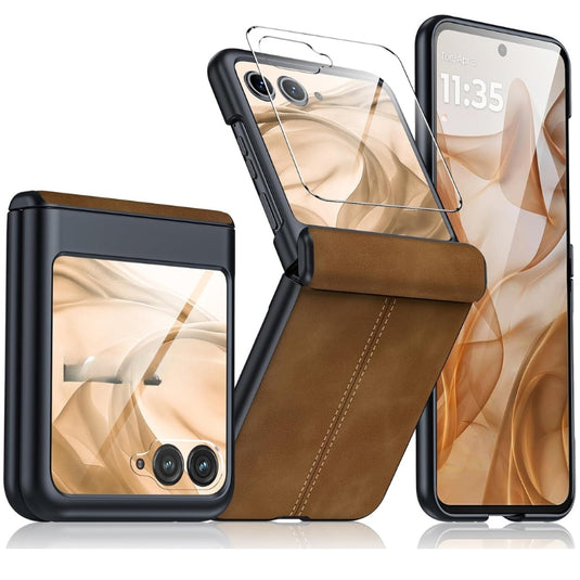 Motorola Moto Razr 50 Ultra/Razr Plus 2024 - Hinge Protection & Thin PU Leather Matte PC Shockproof Case - Polar Tech Australia