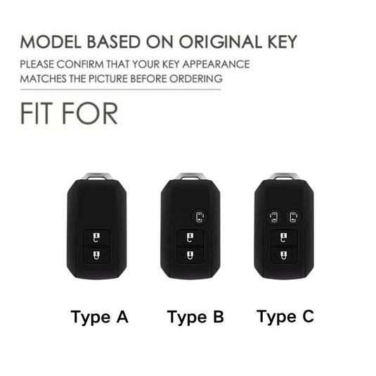 Suzuki Zinc Alloy + Silicone Car Key Fob Case Cover For Dzire, Ertiga, Vitara, Brezza, Baleno, HustlerJimny,