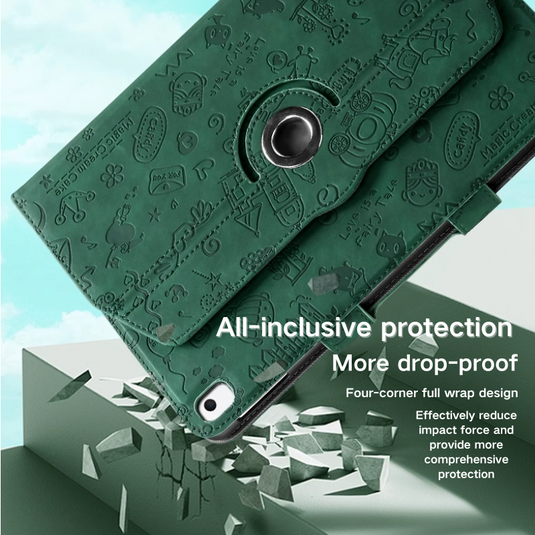 Apple iPad 5/6 9.7'' 5/6th Gen (2017/2018) Smart 360° Degree Rotate Stand Leather Case - Polar Tech Australia