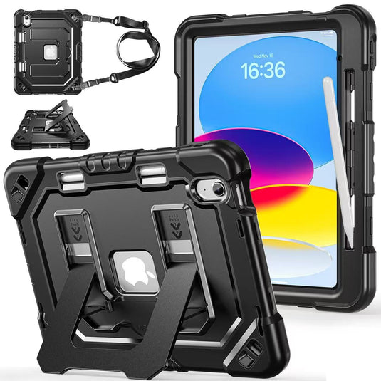 [Built-in Stand][With Shoulder Strap] Apple iPad 10.9/11'' 10/11th Gen (2022/2025) Shock-absorb Heavy Duty Case