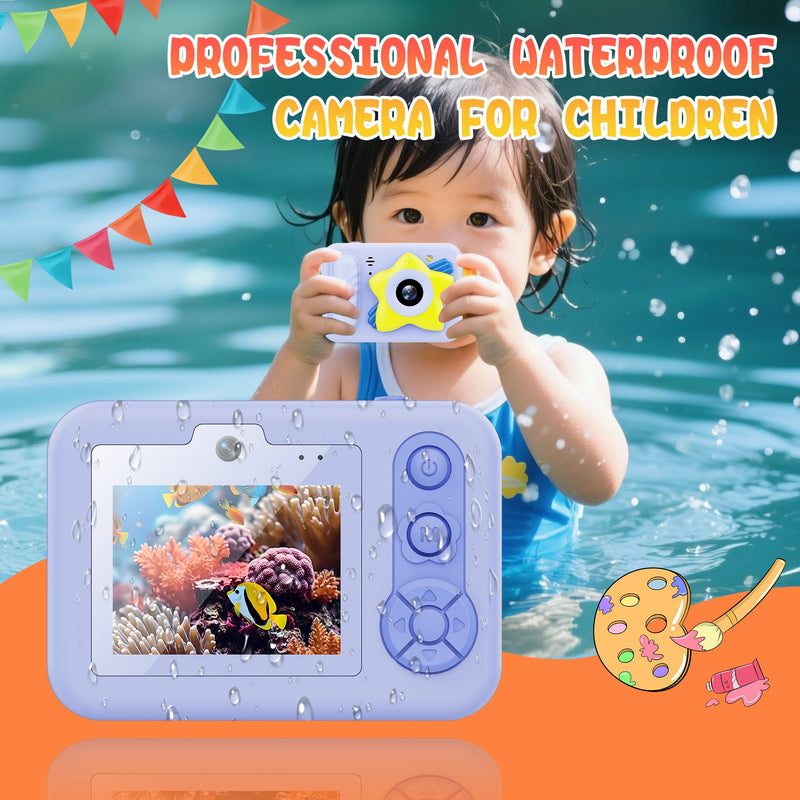 Cargue la imagen en el visor de la galería, [Depth 1.5M Max] High-Definition IP68 Waterproof Kids Camera With Triangular Stand &amp; Safety Strap - Polar Tech Australia
