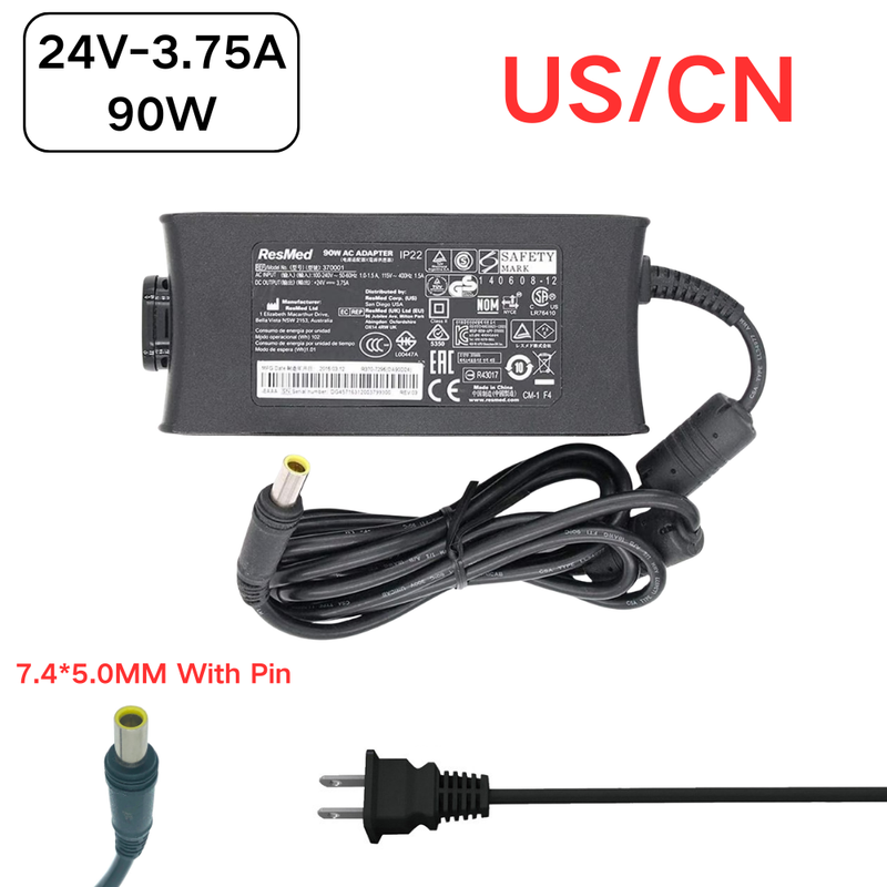 Load image into Gallery viewer, [24V-3.75A/90W][7.4*5.0MM With Pin] ResMed Res-Med CPAP and BiPAP Machines S10 370001 - AC Power Supply Cord Cable PS Charger Adapter - Polar Tech Australia
