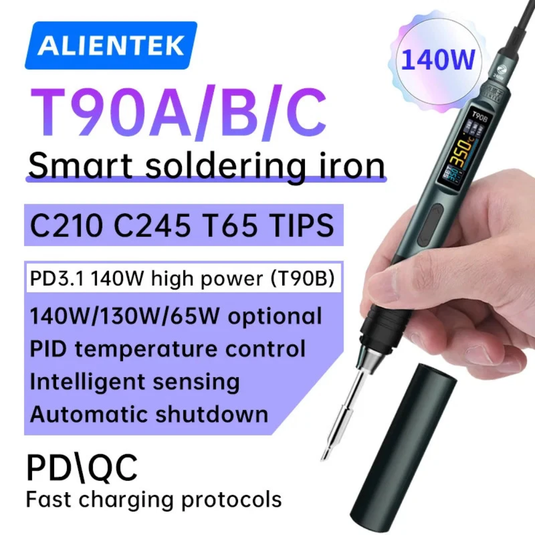 [T90] ALIENTEK T90 Smart Soldering Iron PD 140W Adjustable Temperature DC 28V 80-450℃ Repair Tool