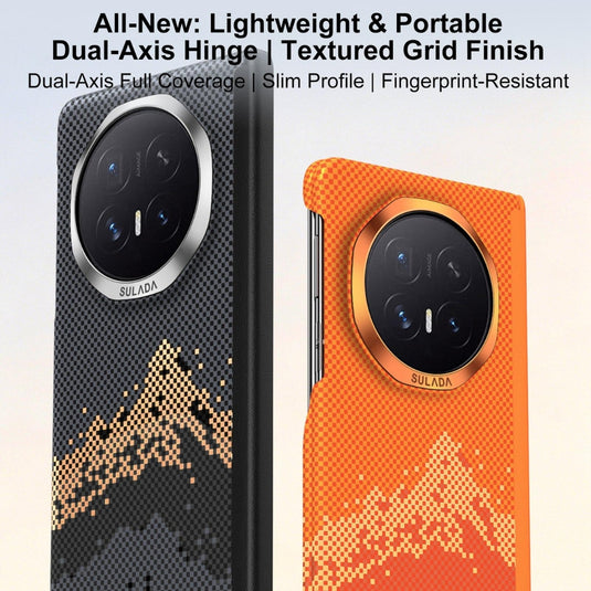Honor Magic V6 - Kevlar Pixel Grid Texture Magnetic Phone Case