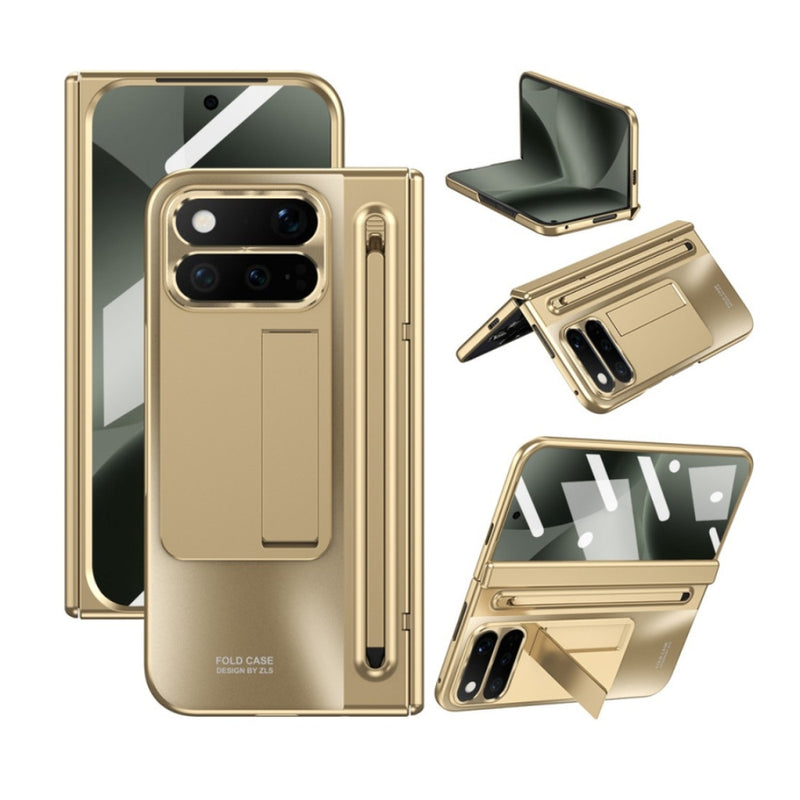 Chargez l'image dans la visionneuse de la galerie, Google Pixel 11 Pro Fold - Electroplated Hinge Full-Cover Shockproof Case (With Stylus Pen)
