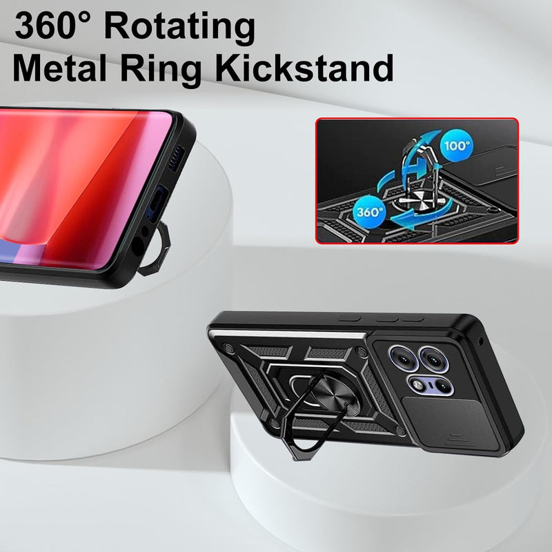 Cargue la imagen en el visor de la galería, [Built-in 360-degree rotatable ring bracket][Camera Cover] Motorola Moto Edge 50 Pro - Shield Shockproof Rugged Heavy Duty Case - Polar Tech Australia
