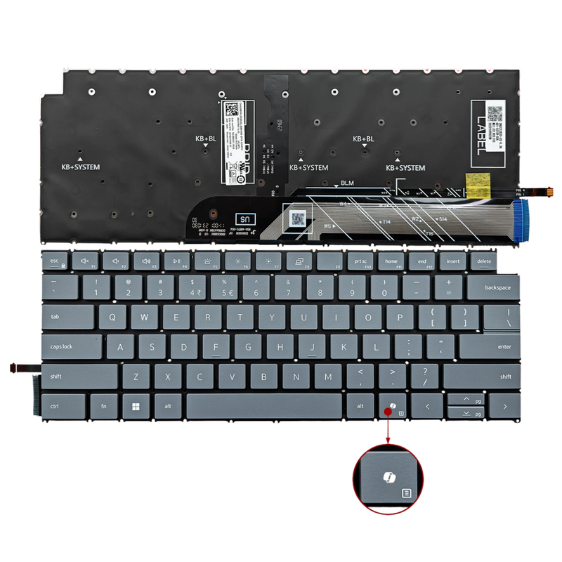 Cargue la imagen en el visor de la galería, Dell Inspiron 16 Plus 7640 7645 / 14 Plus 7440 Series - Laptop Keyboard With Backlit US Layout

