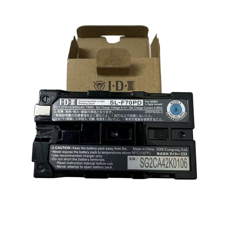 Load image into Gallery viewer, [SL-F50PD] IDX – 6600mAh Sony Camcorder L-Series DV Battery with X-Tap &amp; USB-C PD
