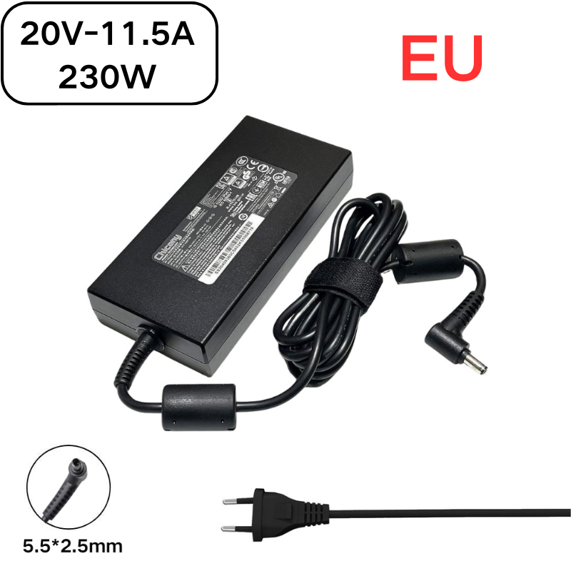 Cargue la imagen en el visor de la galería, [20V-11.5A/230W][5.5*2.5] MSI GS66 GS76 WS66 WS76 Msi Creator 15 17 Laptop AC Power Supply Adapter Charger
