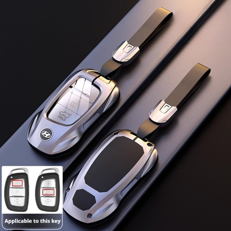 Load image into Gallery viewer, Hyundai Stylish Metal Car Key Fob Protective Case Cover For Tucson, Sport, Elantra, Santa Fe, ix35, ix25
